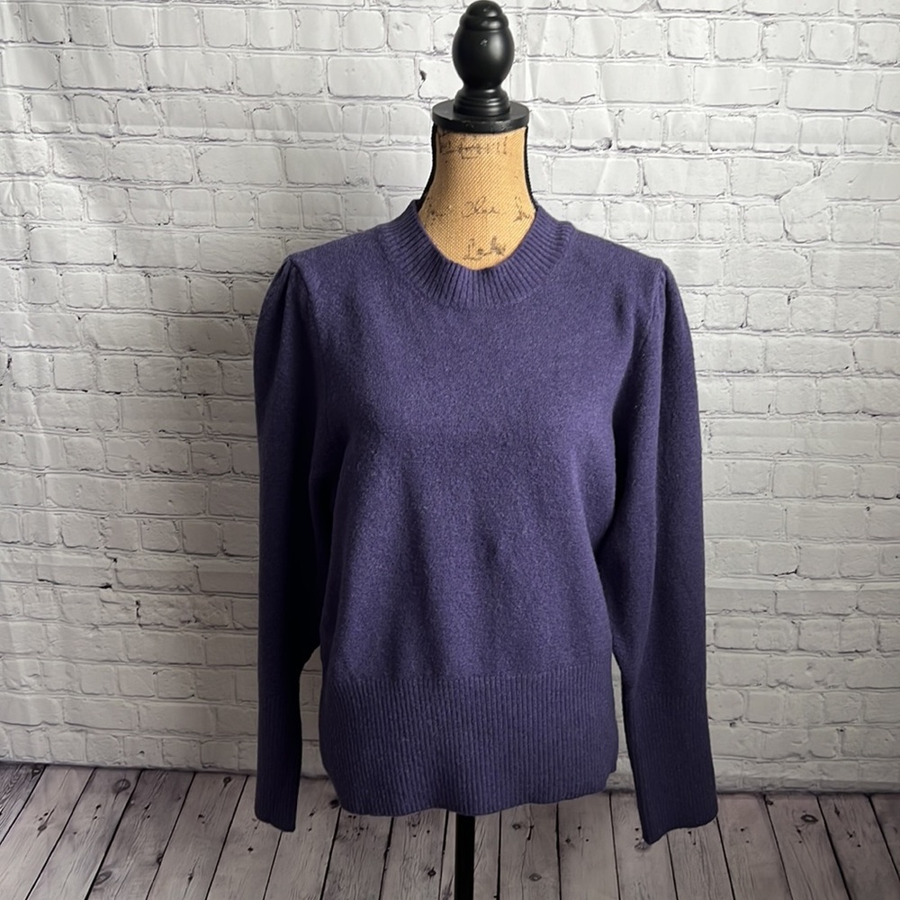 J Crew Puff-sleeve crewneck sweater in Supersoft yarn